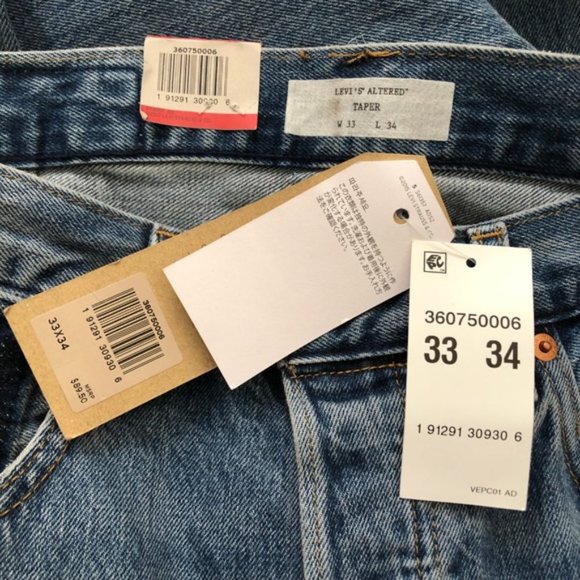 Levi's Altered Jeans Gusset Taper Cropped Button - Picture 4 of 7